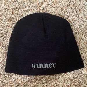 Vintage Black “sinner” beanie